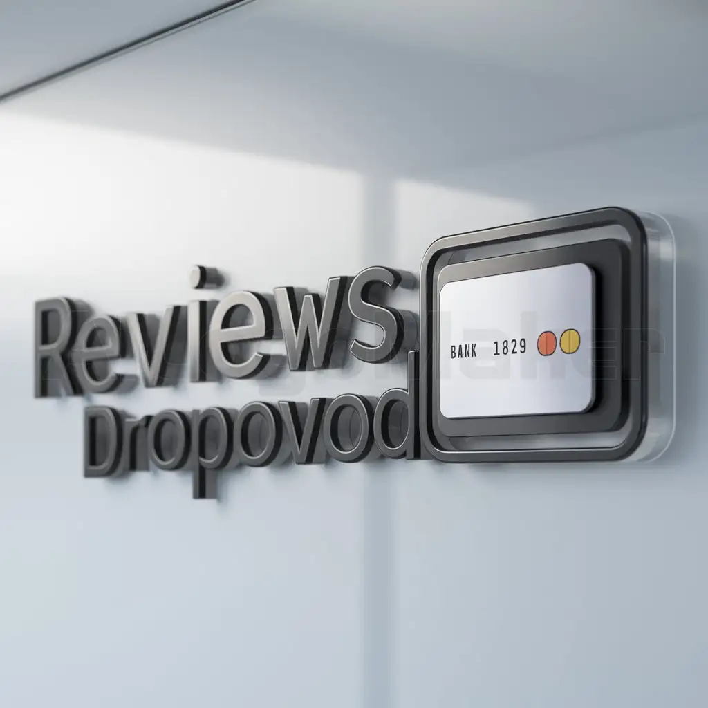 a logo design,with the text "Reviews Dropovod #1", main symbol:Review, bank card,Moderate,be used in Entertainment industry,clear background