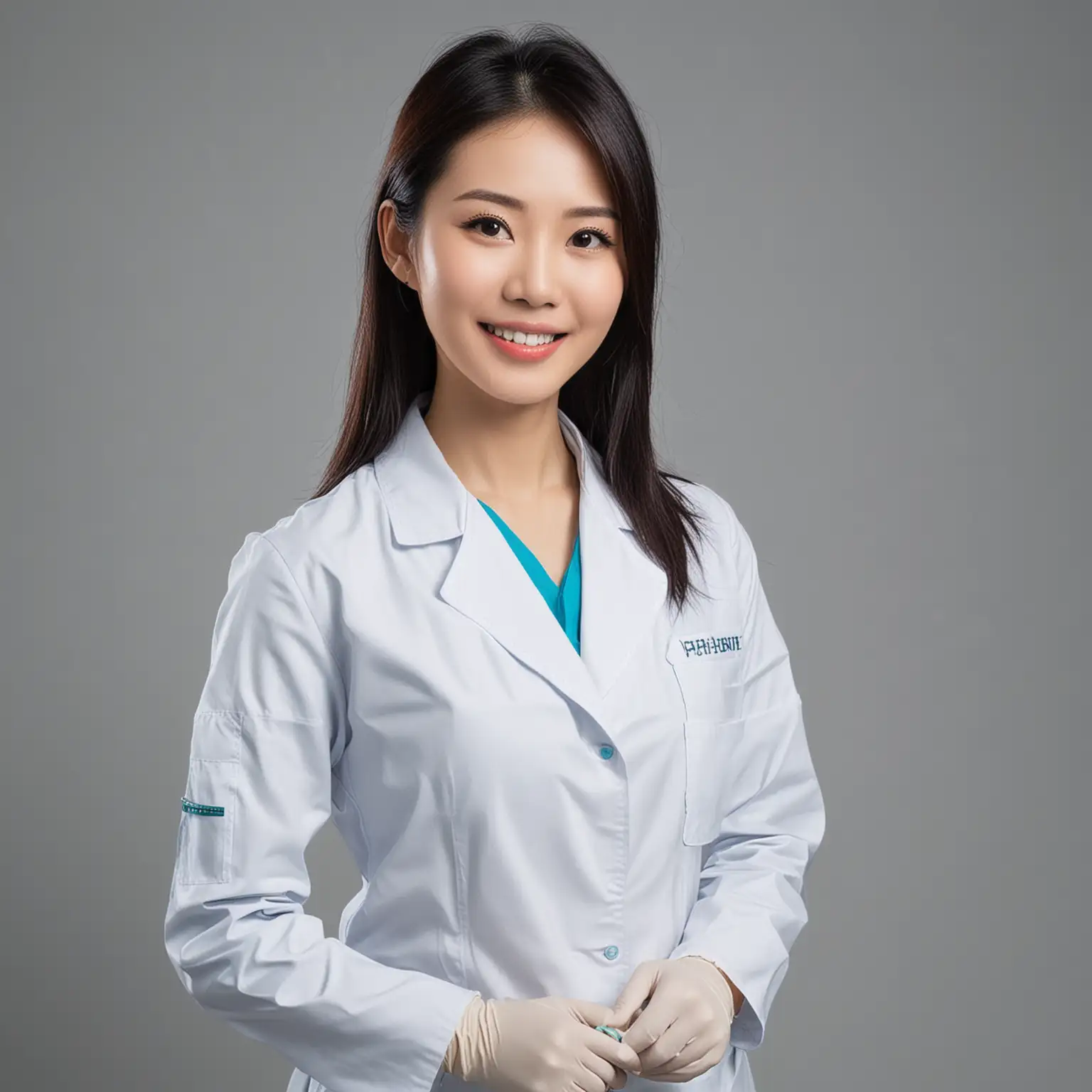 beautiful Chinese female dentist full body picture
