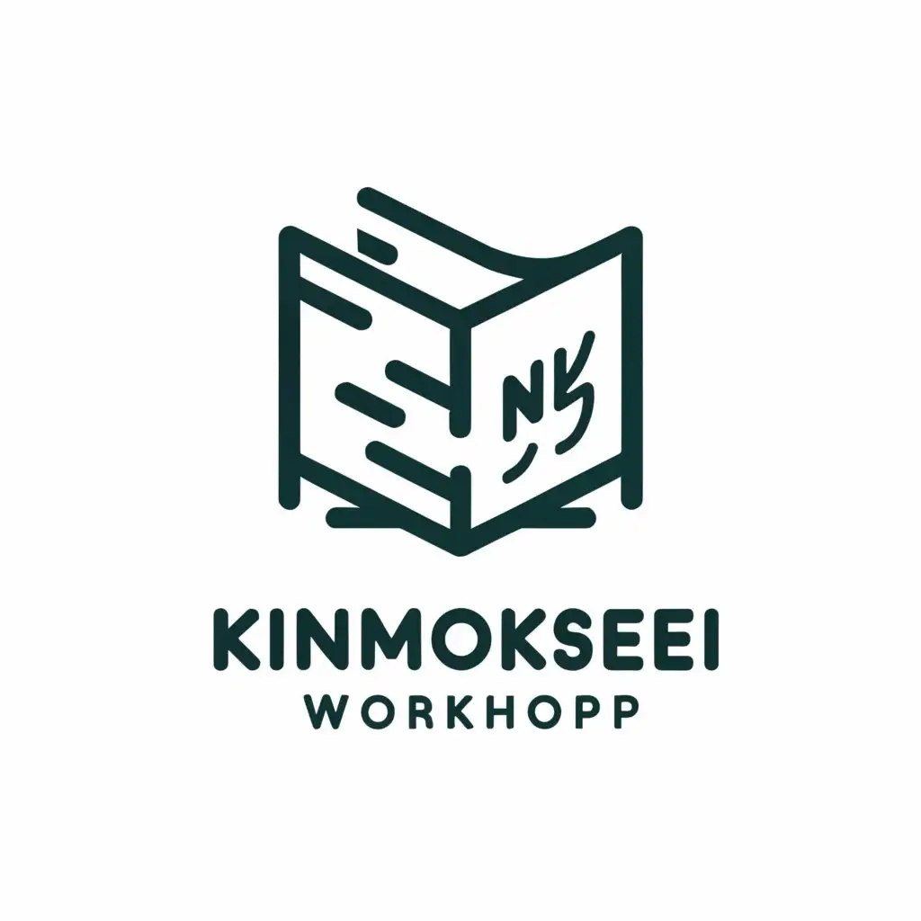 a logo design,with the text "Kinmokusei Workshop", main symbol:Book cover,Moderate,be used in Retail industry,clear background