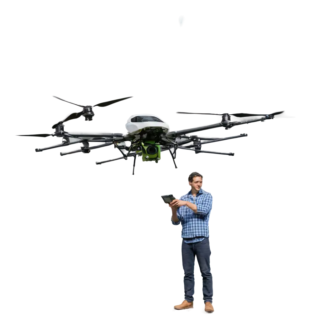 Farmer using drone