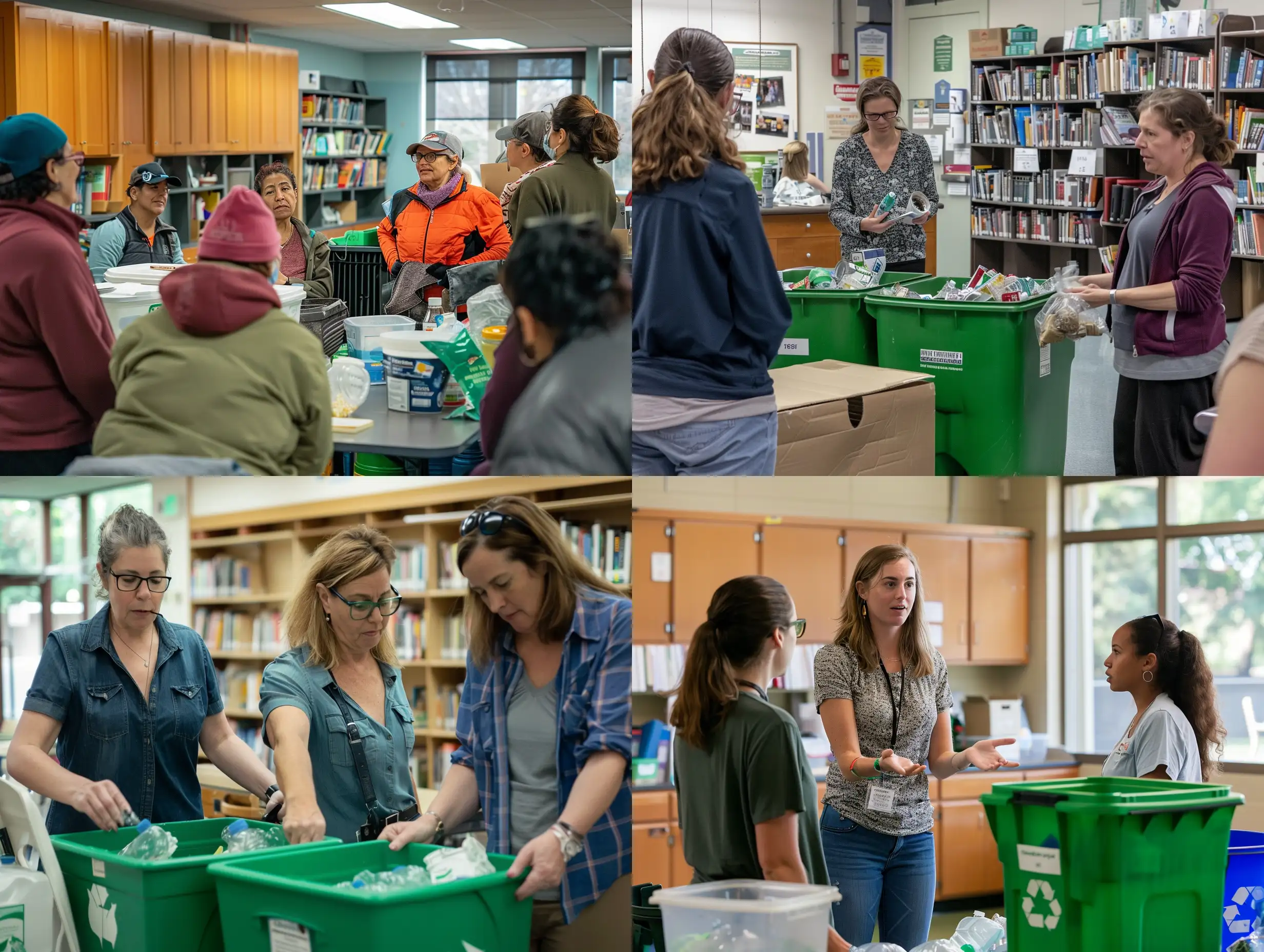 citizens at a workshop about recycling at a public library
