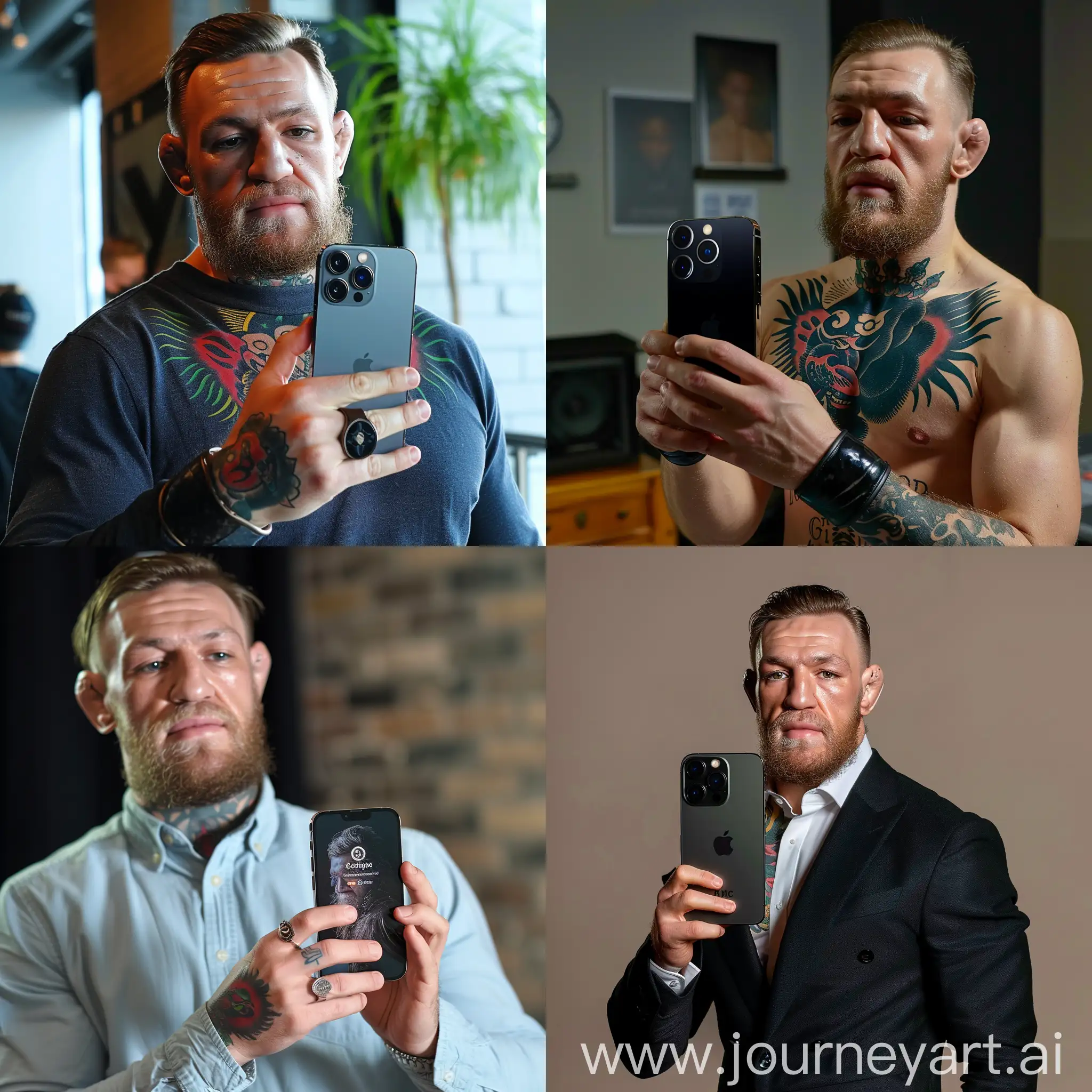 Conor-McGregor-Poses-with-iPhone-15-Pro-in-HighTech-Display