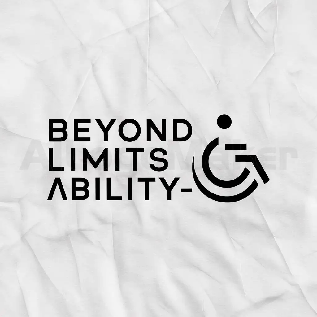 a logo design,with the text "Beyond limits ability", main symbol:disability,Minimalistic,clear background