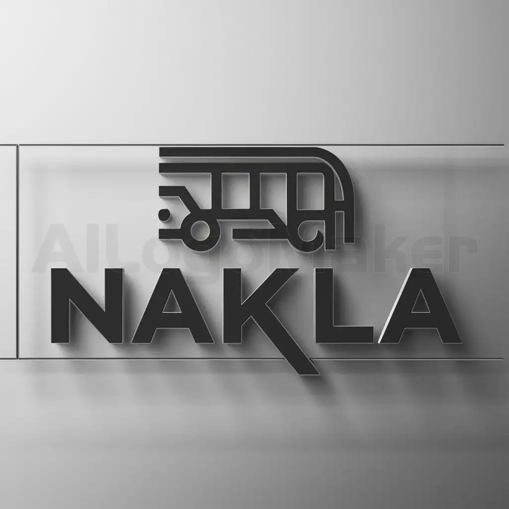 a logo design,with the text "NAKLLA", main symbol:une application d'organisation des transports publiques technologique,Moderate,clear background