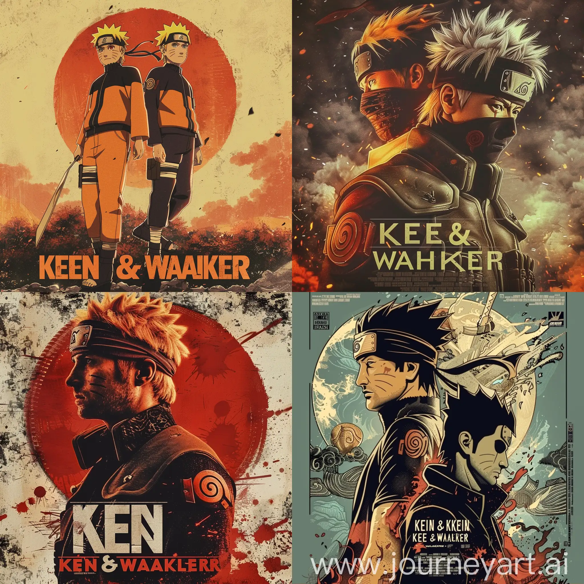Typographic-Animation-Poster-KEINWALKER-featuring-Naruto-in-Retro-Style