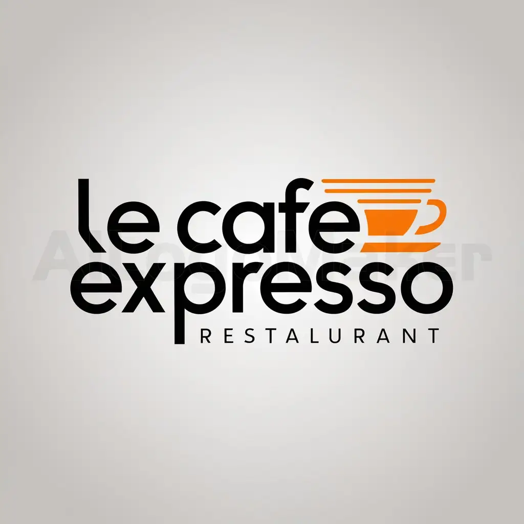 a logo design,with the text "LE CAFÉ EXPRESSO", main symbol:CUP,Minimalistic,be used in Restaurant industry,clear background