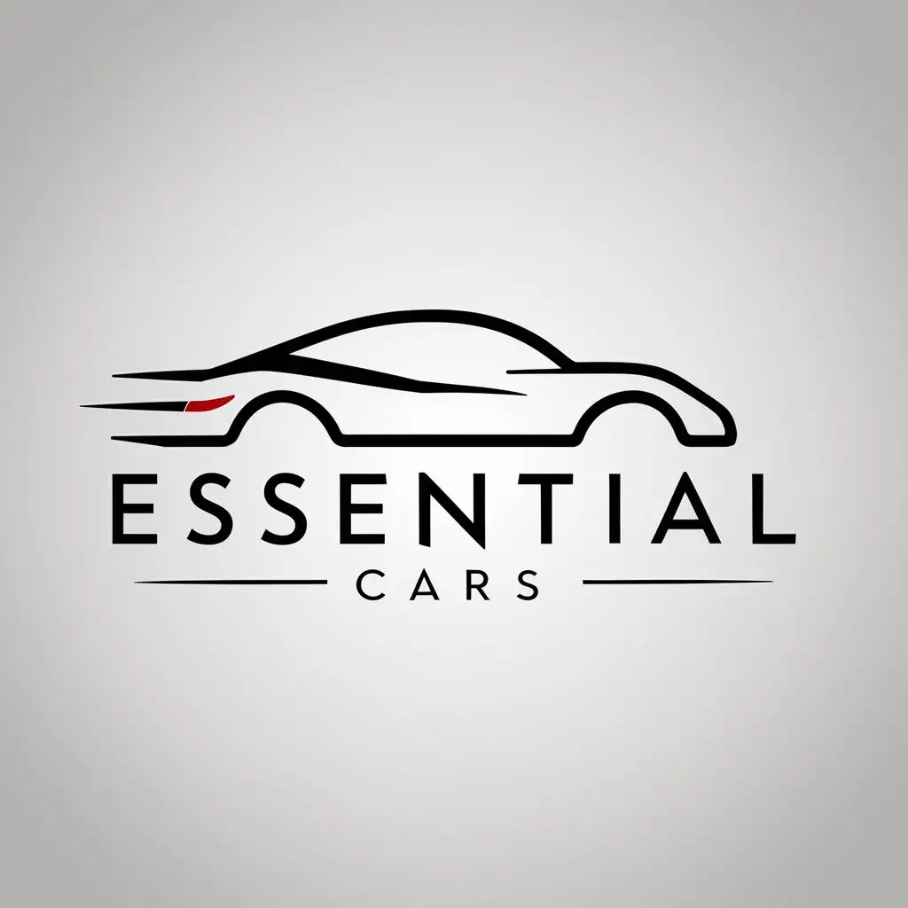 a logo design,with the text "essential cars", main symbol:A car,Moderate,be used in Automotive industry,clear background