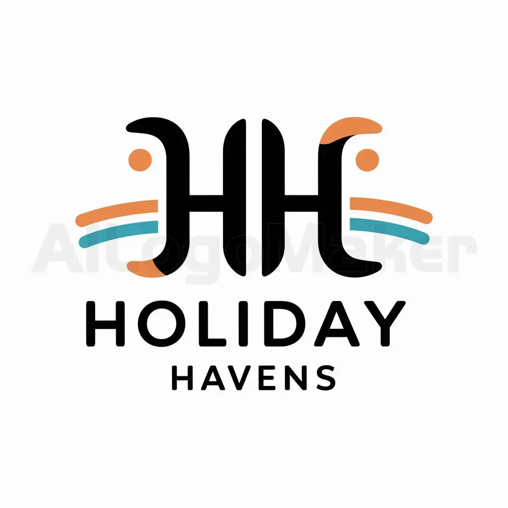 LOGO-Design-For-Holiday-Havens-Modern-Hh-Symbol-on-Clear-Background