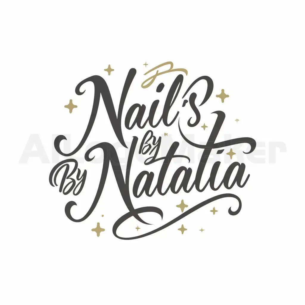 a logo design,with the text "Nail's by Natalia", main symbol:Calligraphy, beautiful, venzilya, heart, stars,complex,be used in Beauty Spa industry,clear background