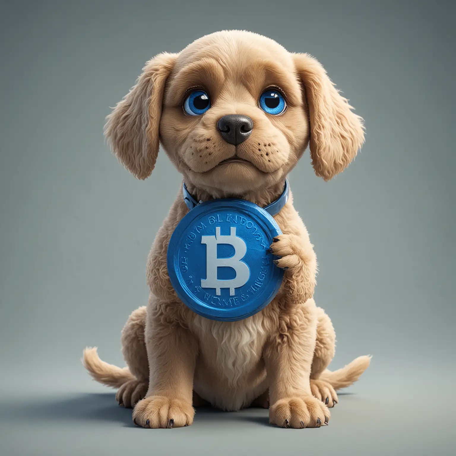 Adorable-Dog-Holding-a-Heap-of-Blue-Coins