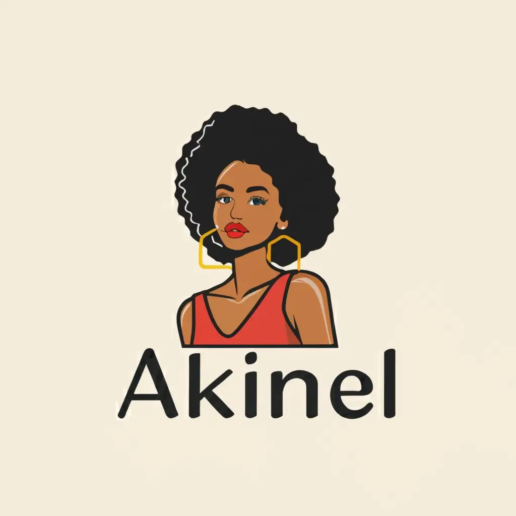 a logo design,with the text "Akimel", main symbol:a logo design,with the text "Akimel", main symbol:pretty black girl fashion based,Moderate,be used in Retail industry,clear background,Moderate,clear background