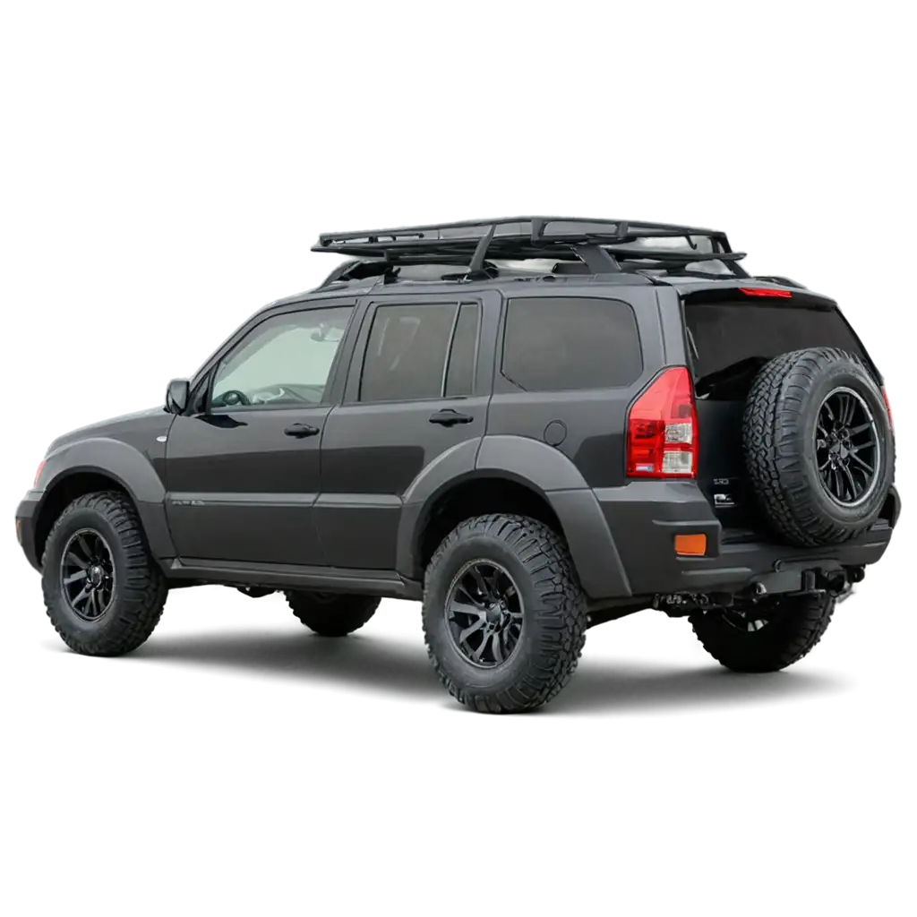A rugged off-road SUV with large tires and a roof rack