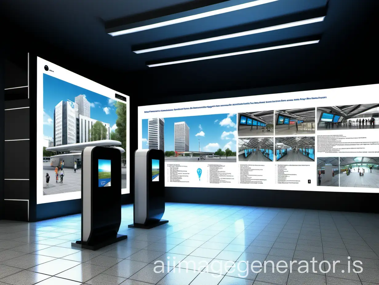 interactive design bus station with projection screen