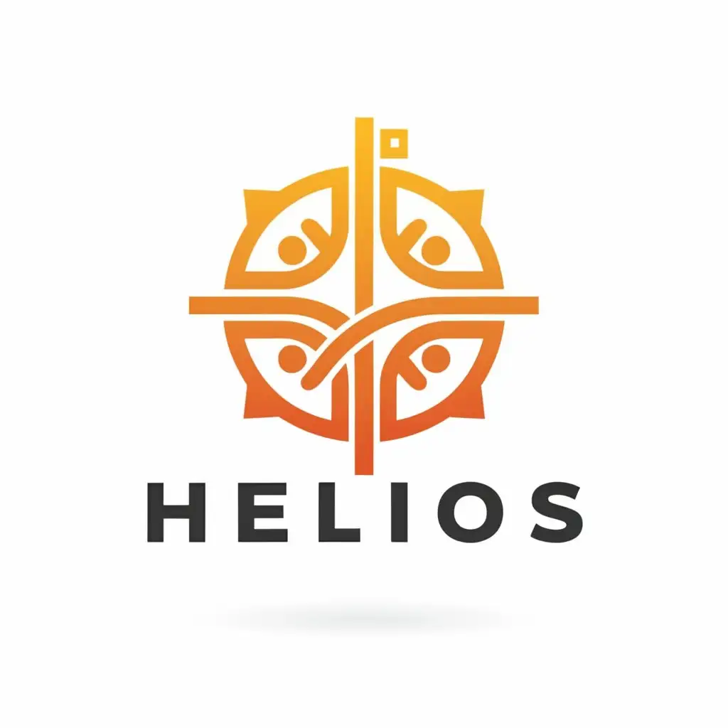 a logo design,with the text "Helios", main symbol:The sun and the house and the happy family,Moderate,be used in Construction industry,clear background