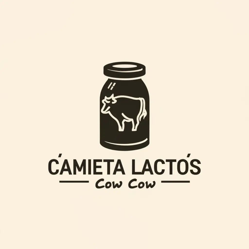 a logo design,with the text "Cajeta Lactos Cow", main symbol:Artisanal gourmet cajeta,Moderate,clear background