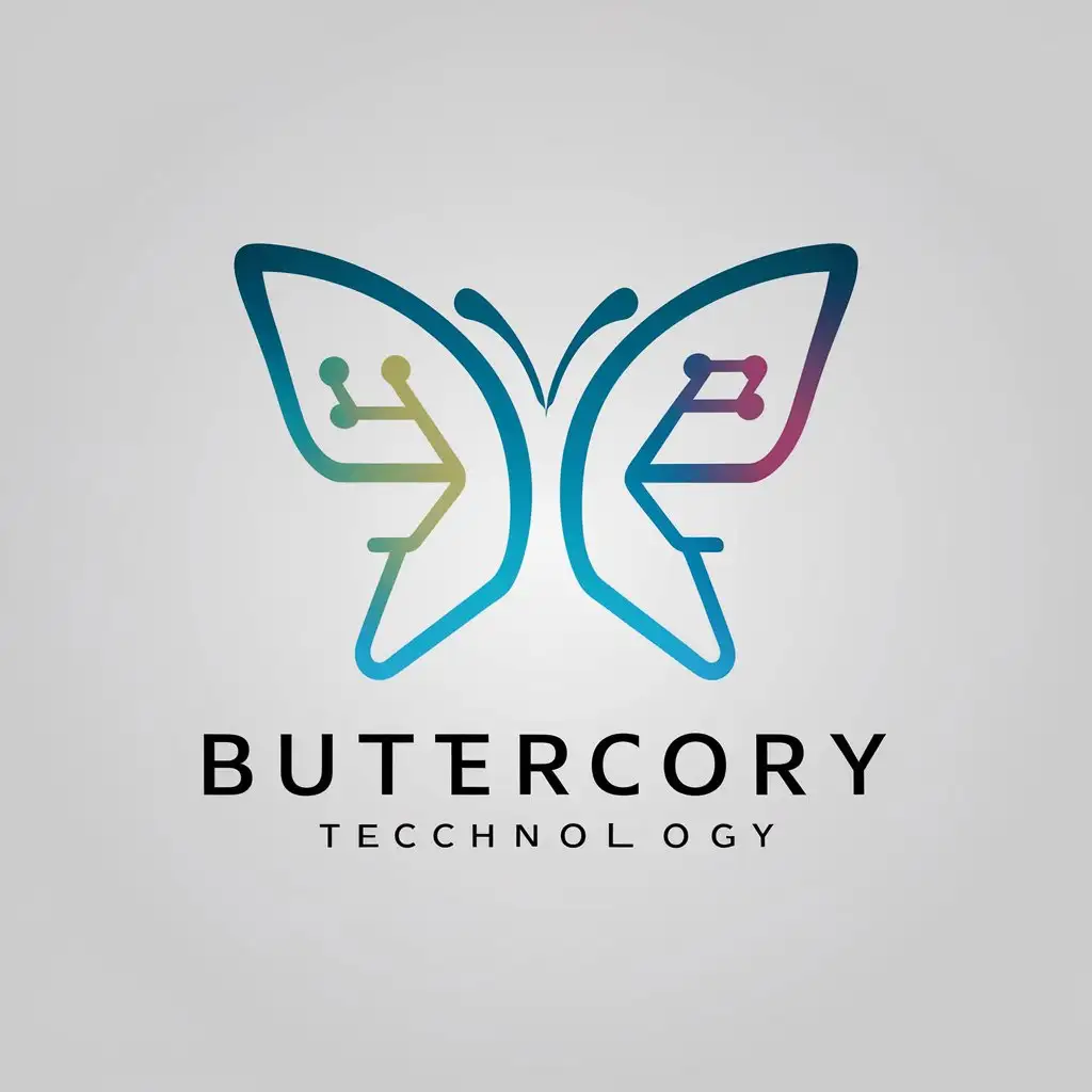 a logo design,with the text "Butterfly Core", main symbol:butterfly, capricorn, semiconductor, concise, tech colors,Moderate,be used in Technology industry,clear background