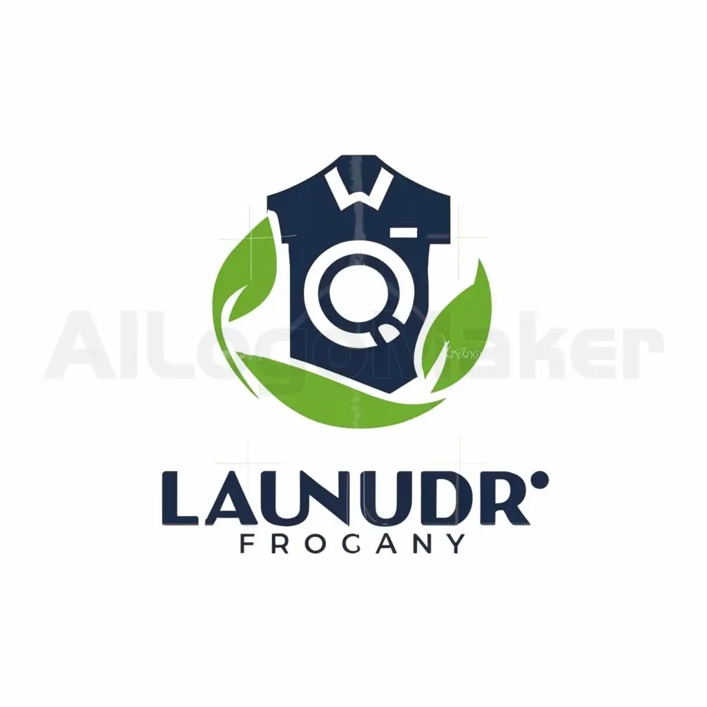 LOGO-Design-For-Laundry-Innovative-O-with-Shirt-Icon-and-Leaf-Symbol