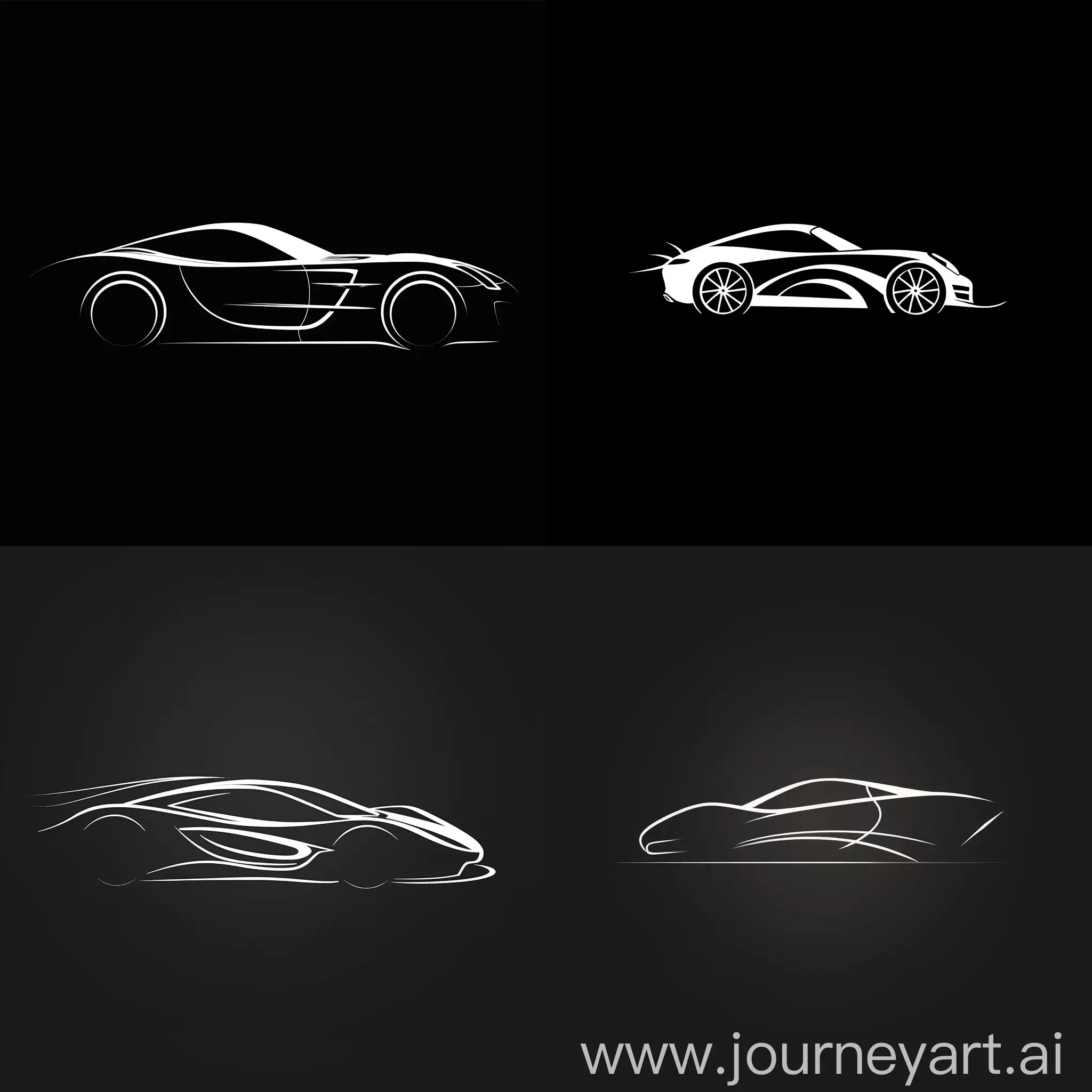 create a logo about car , some curves silhouette of a car, no fill and bodywork , no colors , minimalist, simple art