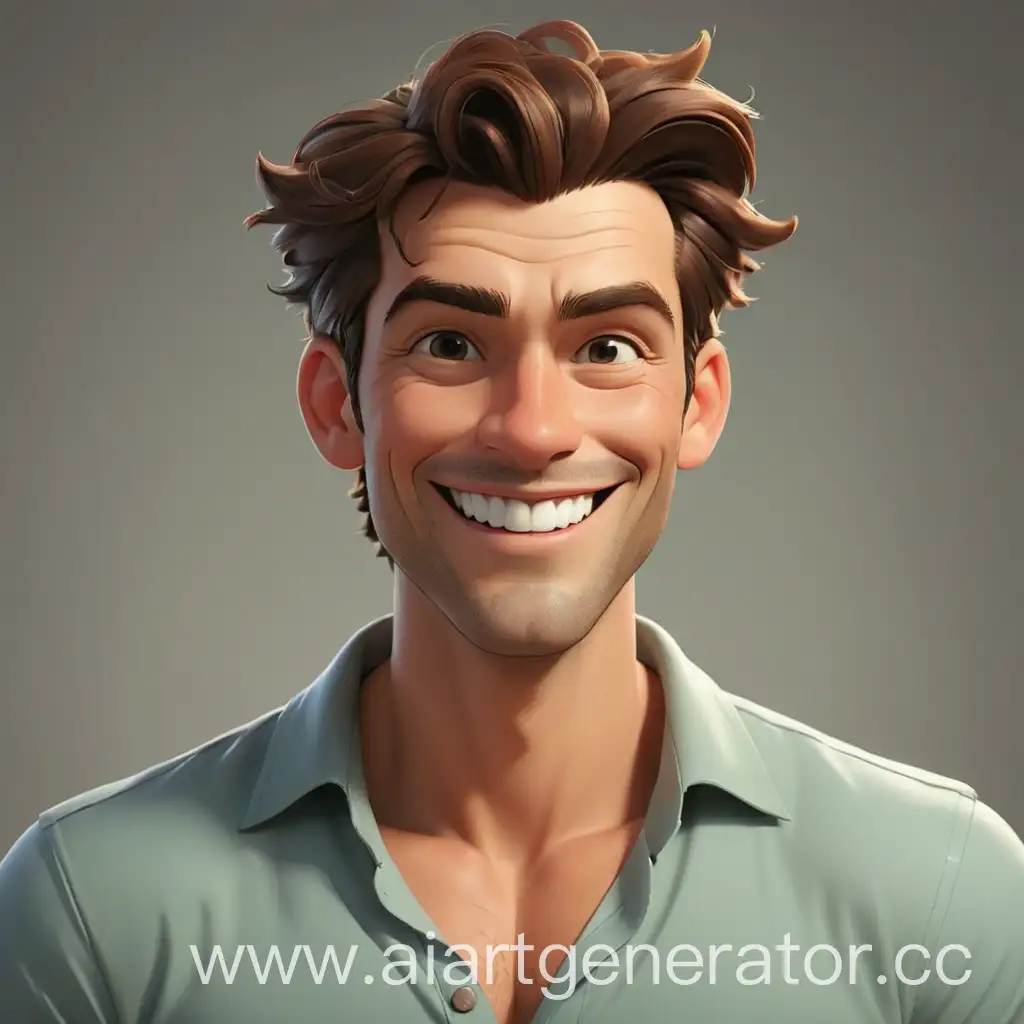 Cheerful-Handsome-Cartoon-Man-with-a-Charming-Smile