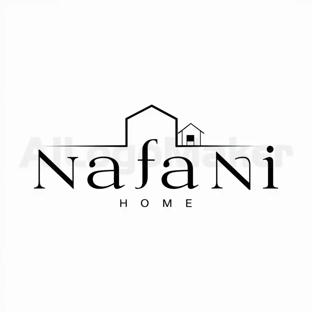 a logo design,with the text "Nafani home", main symbol:house, little house,Minimalistic,be used in Home Family industry,clear background