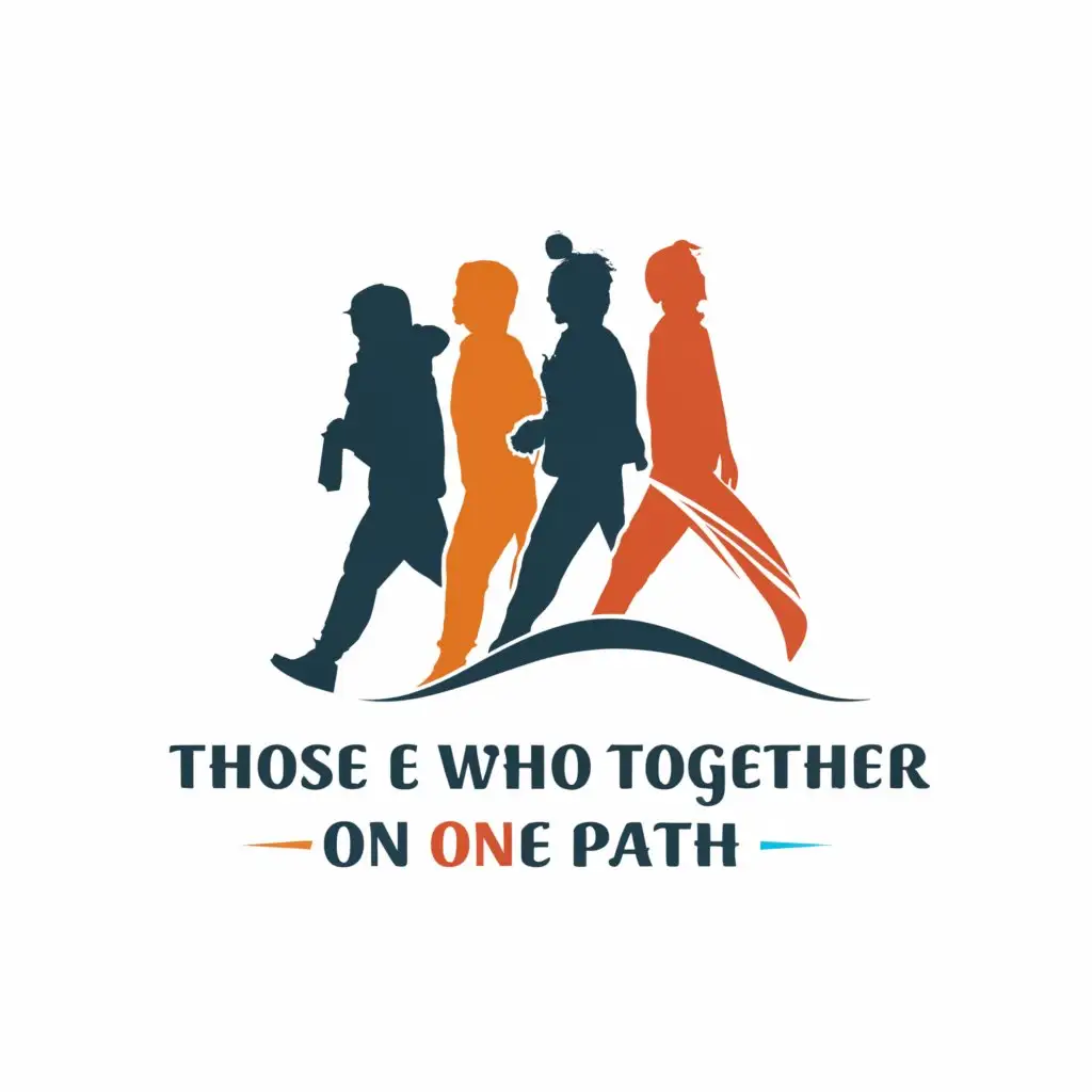 a logo design,with the text "Those who walk together - on one path", main symbol:Tourists,Moderate,be used in Travel industry,clear background