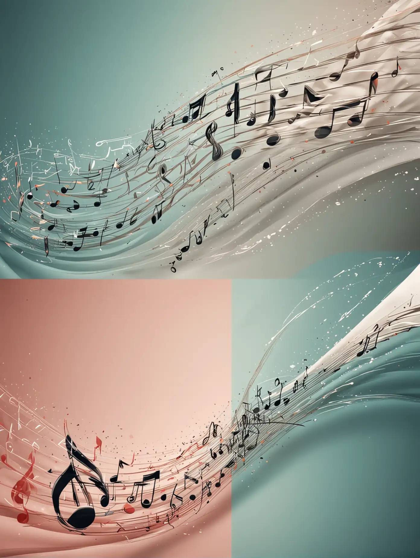 Abstract Backgrounds with Musical Notes and Dreamy Atmosphere