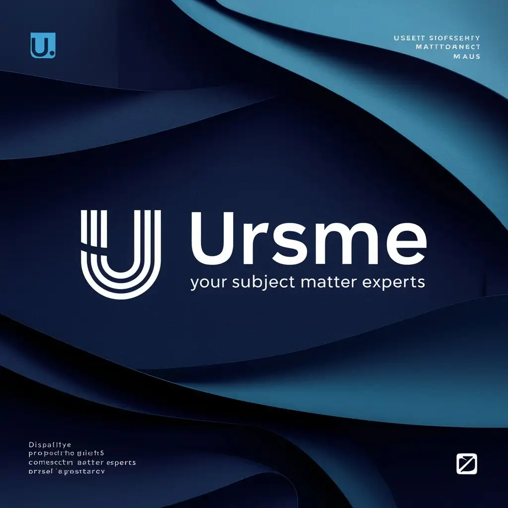 a logo design,with the text "UrSME", main symbol: Your input has already been received in English, so no translation is needed. Here's a logo concept for "UrSME":

1. Design: The logo features a clean and modern design using simple shapes and lines. It consists of two parts - the lettermark and the tagline.

a. Lettermark: The lettermark is a stylized monogram of the brand initials, "US", combined in an elegant and balanced manner. The letter 'U' serves as a container for the letter 'S', symbolizing how UrSME acts as a platform connecting clients with experts and freelancers.

b. Tagline: The tagline is "Your Subject Matter Experts" written in clear, legible text. It emphasizes the brand's core value proposition and can be used alongside the lettermark or separately depending on the context and application requirements.

2. Typography: The logo uses a modern sans-serif typeface that conveys professionalism and trustworthiness while maintaining a contemporary look.

3. Color scheme: A palette of deep blue, cyan, and white can be used to evoke feelings of dependability, quality, innovation, and growth. Alternatively, different color combinations may be explored in order to find the one that best represents your brand's identity and values.

4. Symbolism: The logo design focuses on clean lines and simple shapes to represent versatility, flexibility, and accessibility - core values of UrSME. The interlocking letters 'U' and 'S' symbolize unity, synergy, and connection between businesses, individuals, and experts.

5. Emotions: The logo aims to evoke emotions such as dependability, trust, quality, reliability, confidence, professionalism, innovation, growth, success, and freedom in the context of work-life balance. It reflects a new era of work where people can thrive on their own terms while redefining the future of work.,complex,be used in aggregator platform connecting individuals and companies with a wide range of experts and freelancers industry,clear background