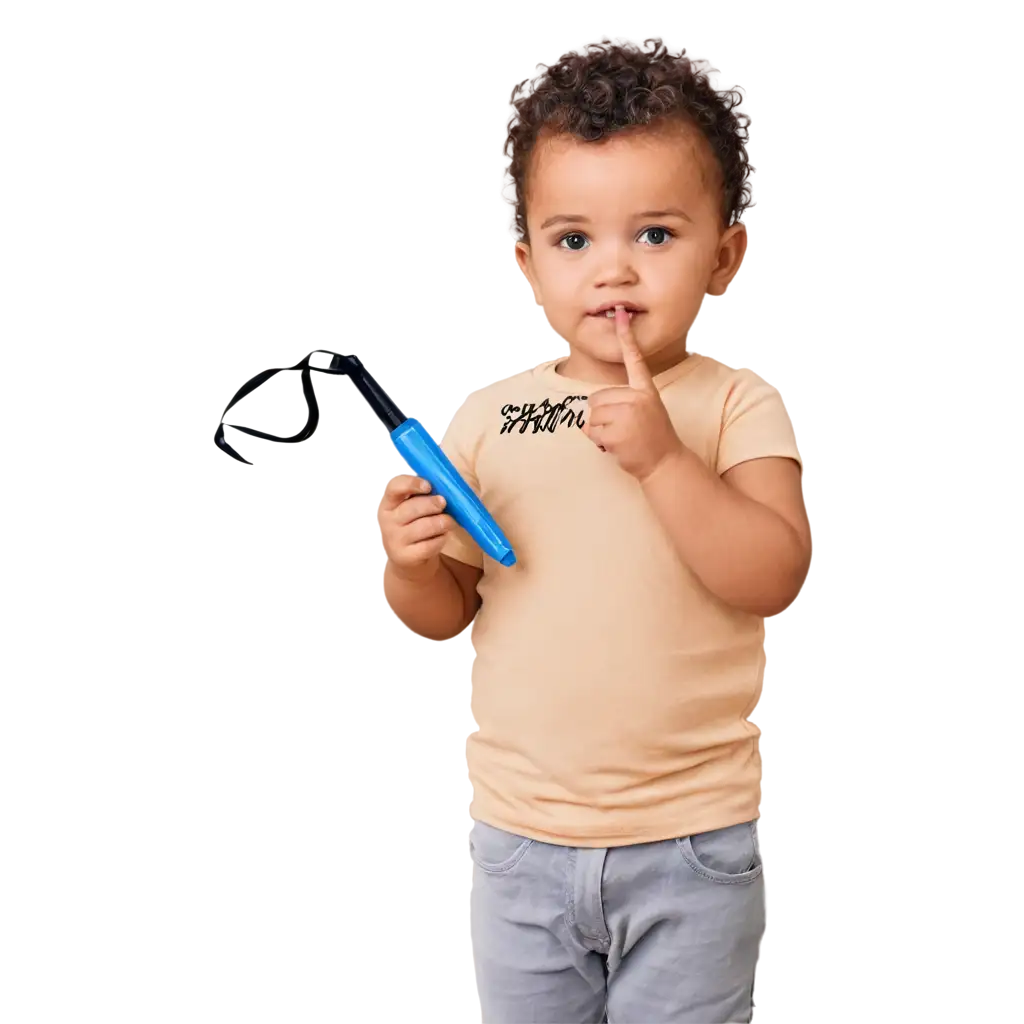 Adorable-Toddler-with-Permanent-Marker-Captivating-PNG-Image-for-Creative-Projects