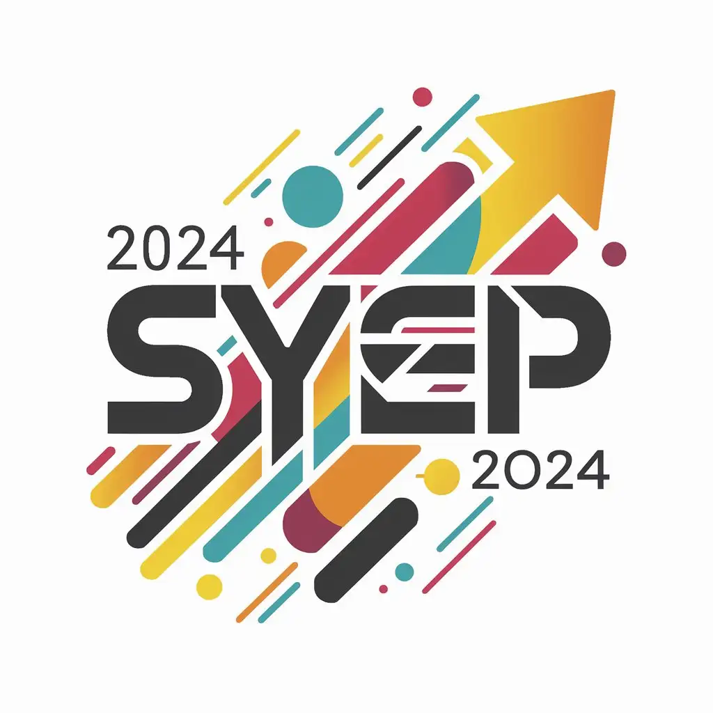 a logo design,with the text "Summer Youth Employment Program (SYEP)", main symbol:We are designing the 2024 logo and t-shirt designs for the 'Summer Youth Employment Program (SYEP)' in Newark, NJ. This is the largest summer employment program in the state, providing urban teens with opportunities for personal and professional development through various workshops. The logo and t-shirt designs should appeal to urban teens, embodying a cool and contemporary aesthetic that resonates with their style and energy. Primary Logo: Text: '2024 SYEP' Style: Modern, vibrant, and appealing to urban teens. Elements: Incorporate elements that symbolize growth, employment, and youth. This could include abstract shapes, dynamic lines, or icons like briefcases, gears, or upward arrows. Color Scheme: Bold and energetic colors that stand out but remain professional and stylish. Usability: Ensure the logo is legible and looks good both large (up to 1200x1200 pixels) and small (down to 35x35 pixels).,complex,clear background