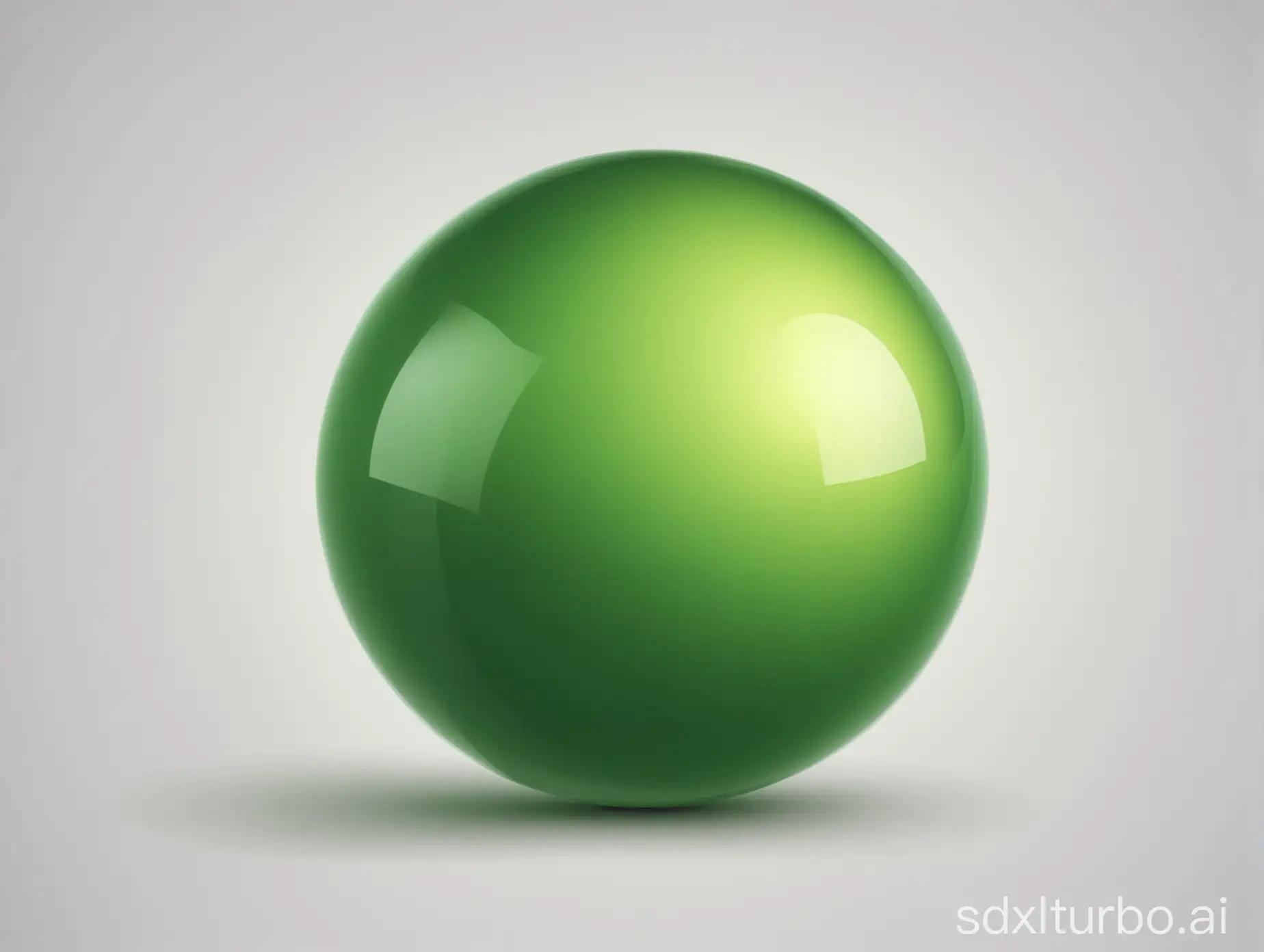 green smooth sphere on transparent background