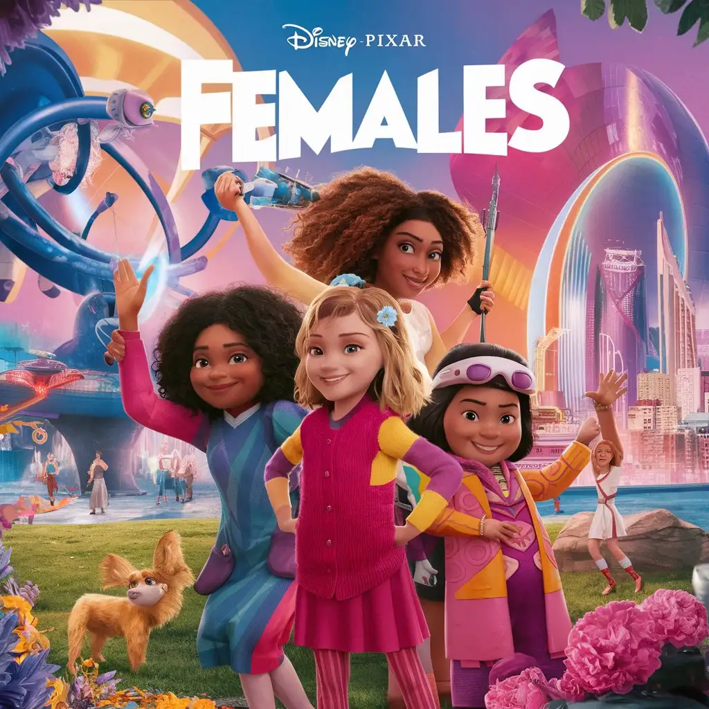Disney Pixar Animated Movie Poster FEMALES