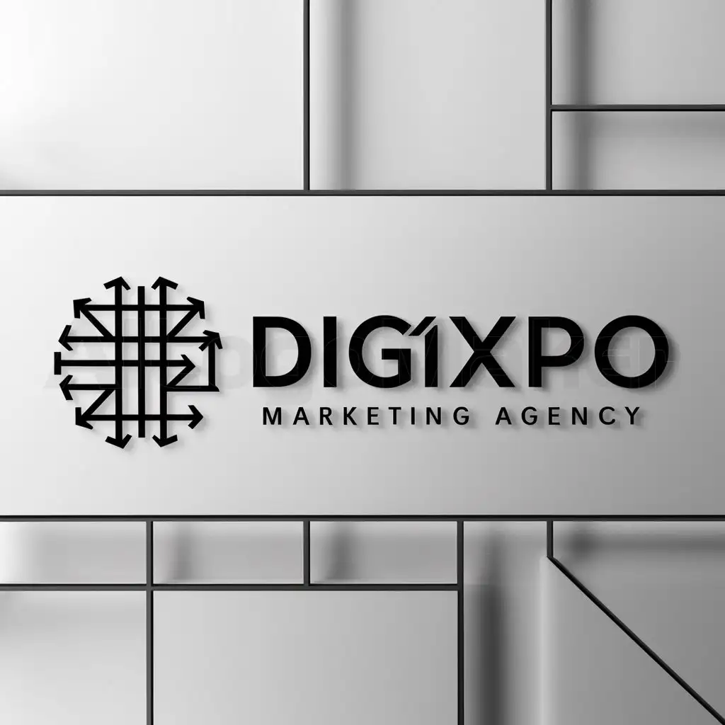 a logo design,with the text "DigiXpo", main symbol:Marketing Agency,complex,be used in Marketing Agency industry,clear background