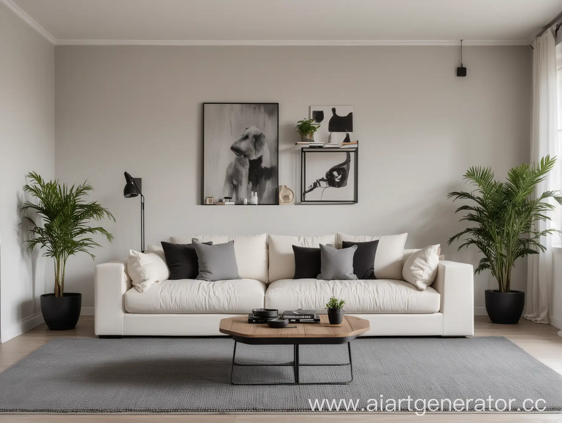 Minimalist-Living-Room-with-White-Sofa-Gray-Accents-and-Beige-Art