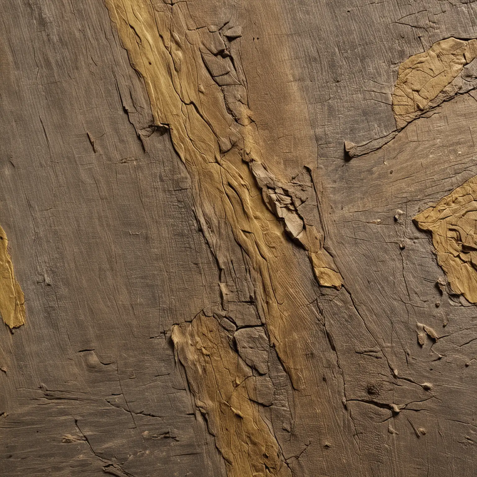  The picture shows the name "Al-Husani" manufactured, looking like a compound, cracked and weathered material, perhaps made of wood or a similar substance. The surface is brownish gray with some golden or yellow areas, creating a fascinating and eye-catching appearance. The overall design and feel give it a rustic, natural impression.