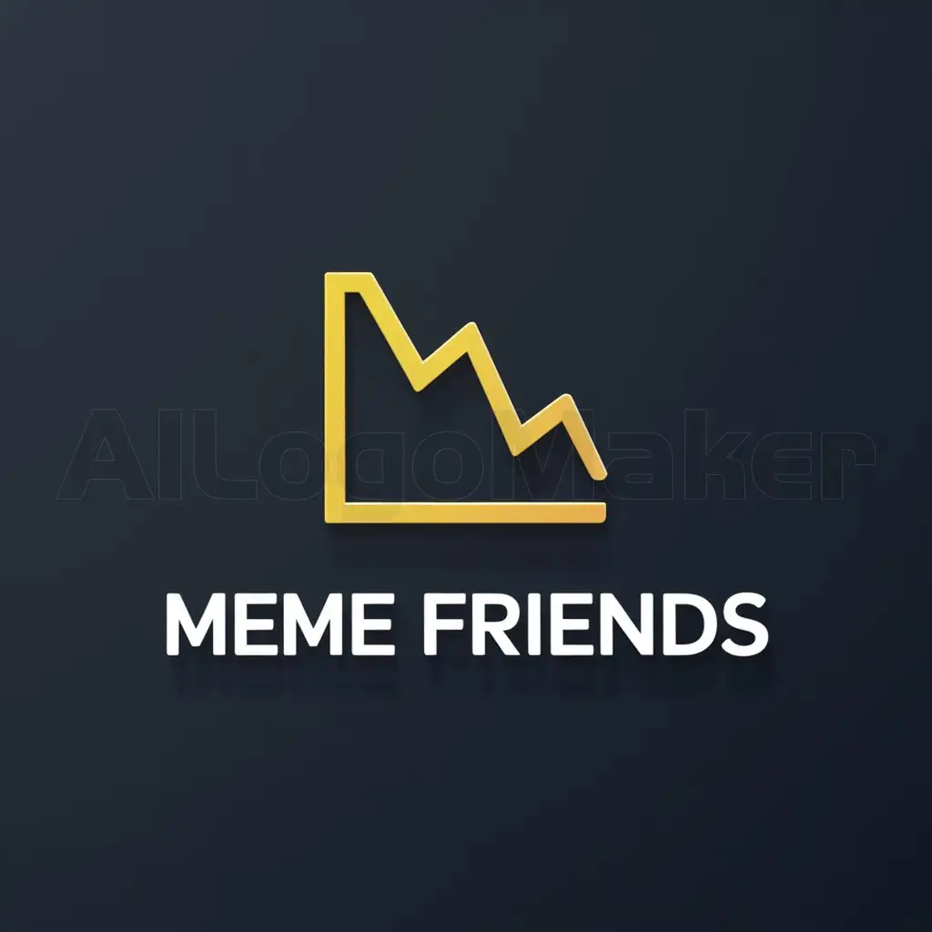 a logo design,with the text "MEME Friends", main symbol:MEME Cyber Stock decline,Minimalistic,be used in Entertainment industry,clear background