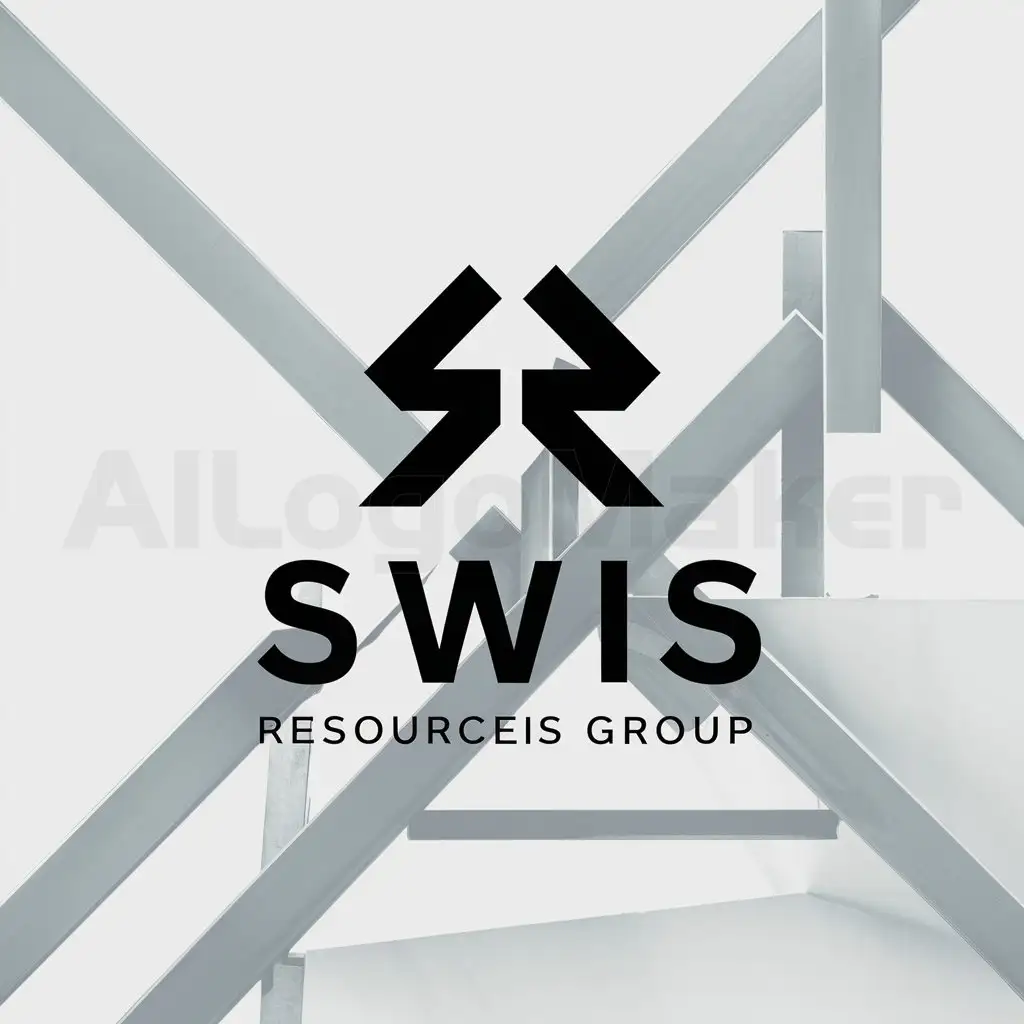 a logo design,with the text "SWIS RESOURCES GROUP", main symbol:SR,Minimalistic,be used in Construction industry,clear background