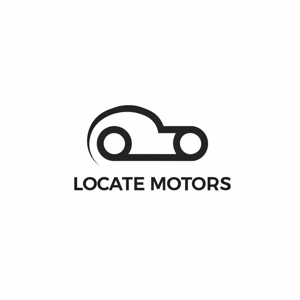 a logo design,with the text "Locate Motors", main symbol:A modern Car,Minimalistic,clear background