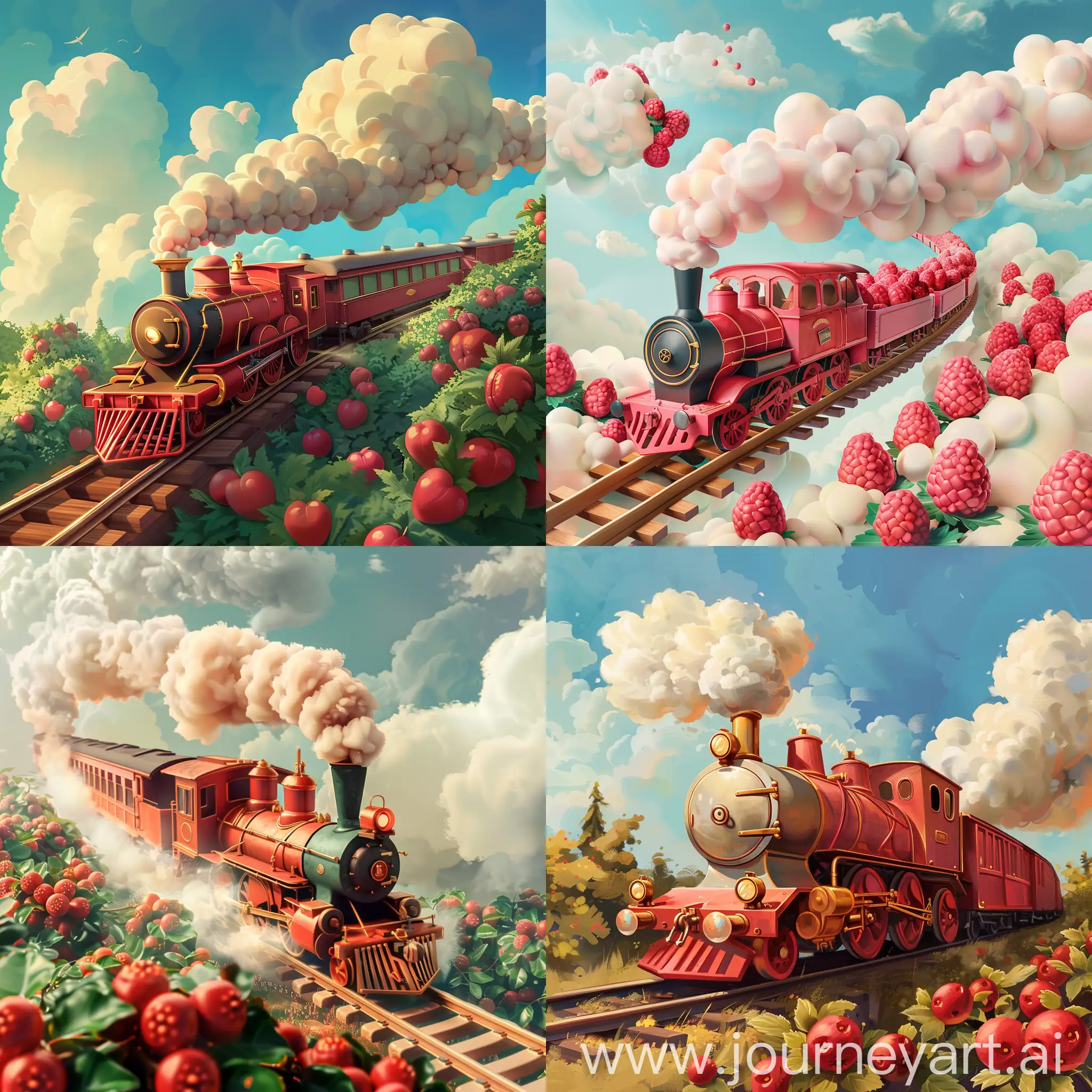 cartoon cloudberries train