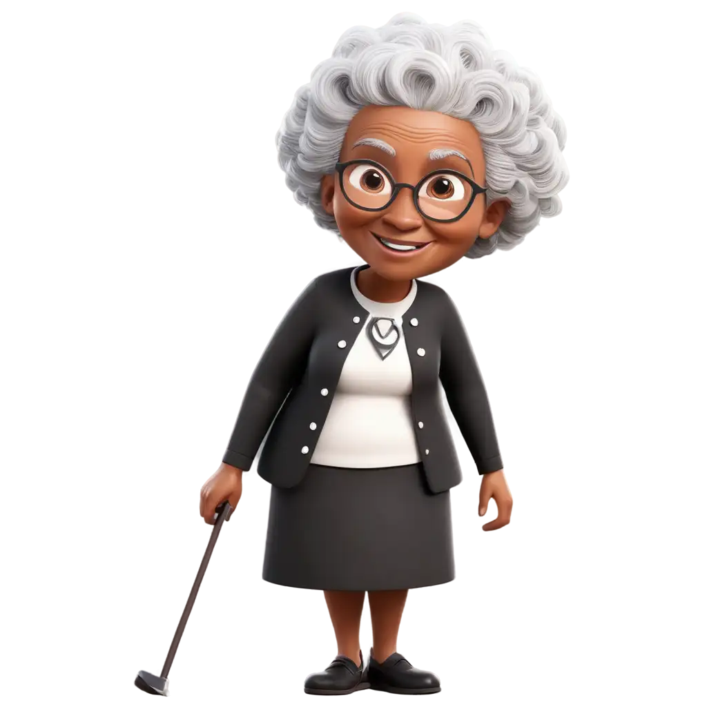Cute cartoon black grandma