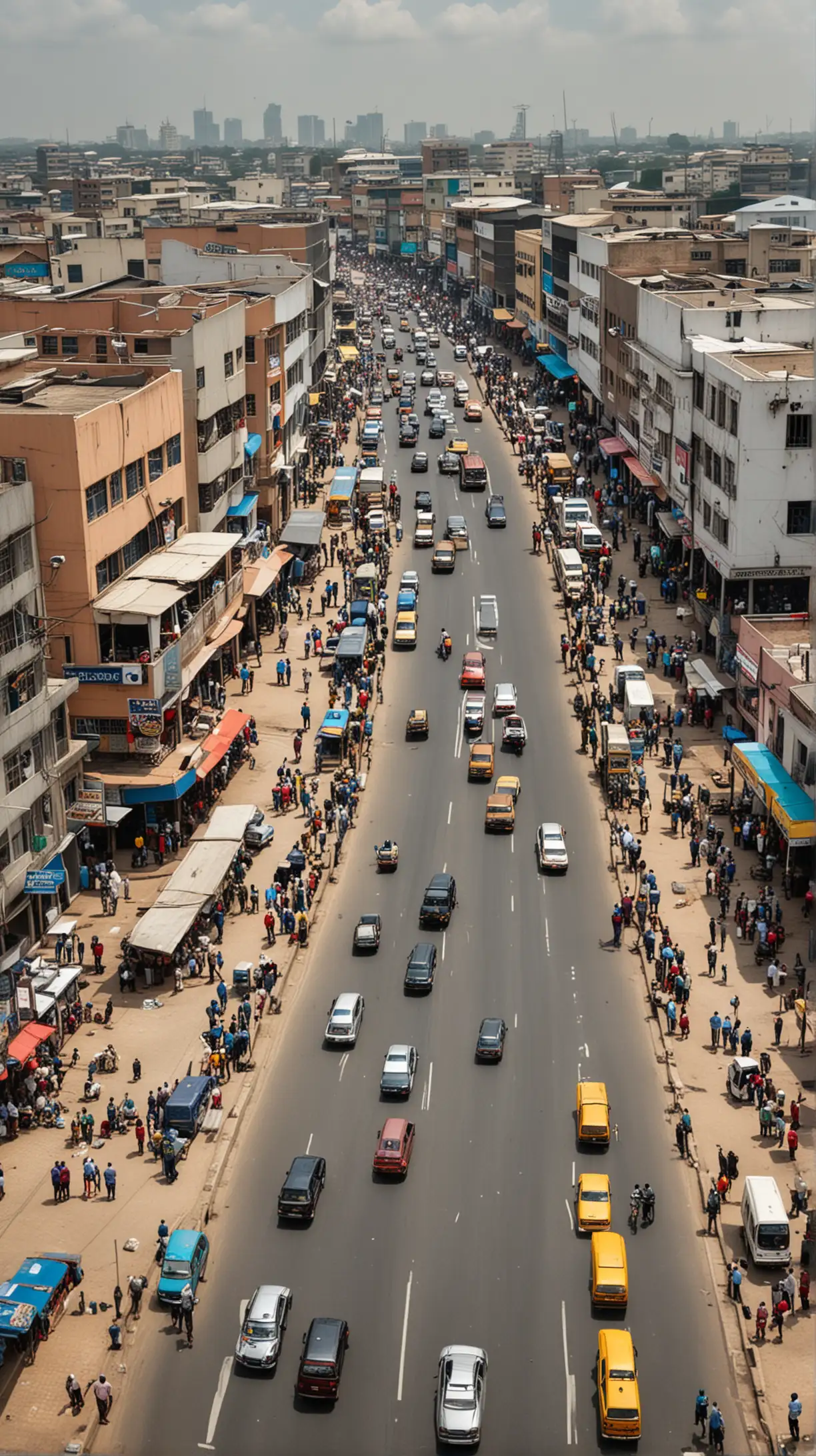 generate an image of the popular Broad Street in Lagos Nigeria 
