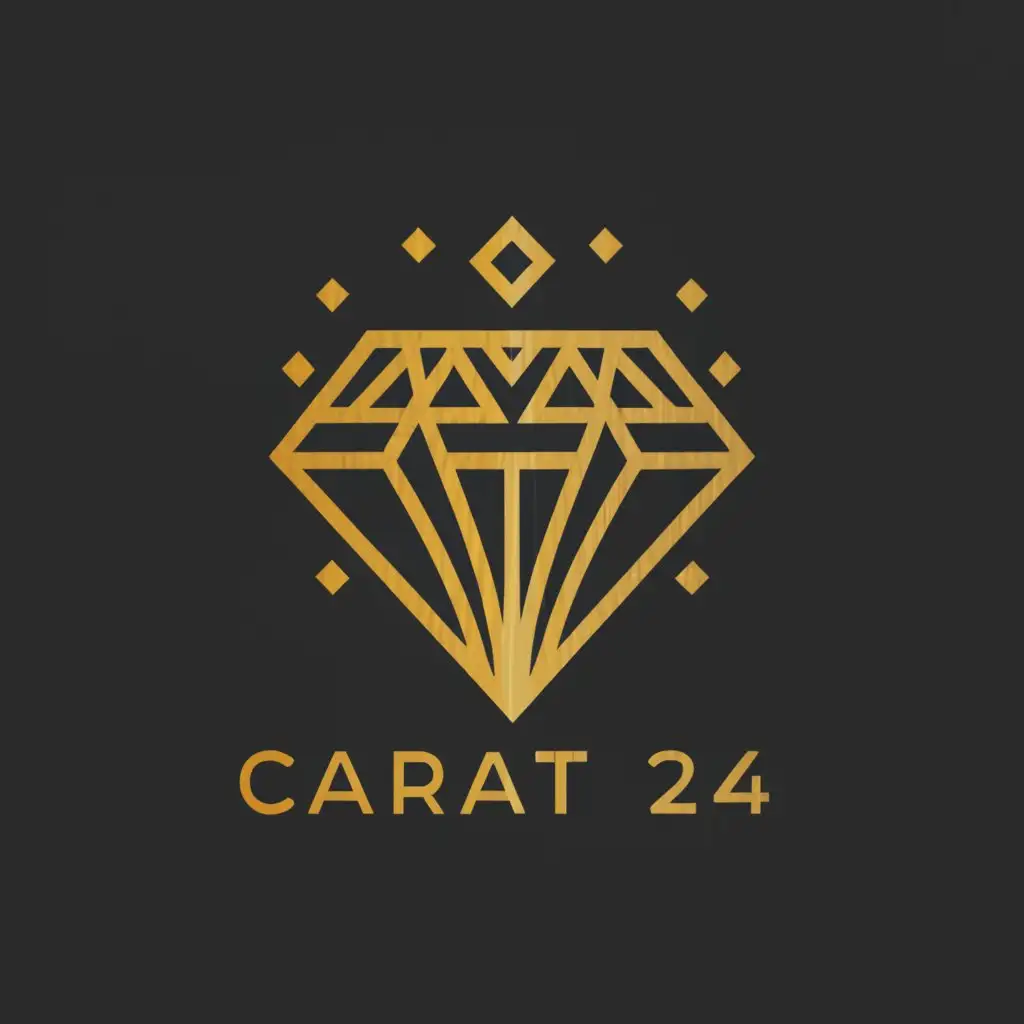 LOGO-Design-For-Carat-24-Sophisticated-and-Elegant-Jewelry-Store-Emblem-with-Diamond-and-24kt-Gold-Theme