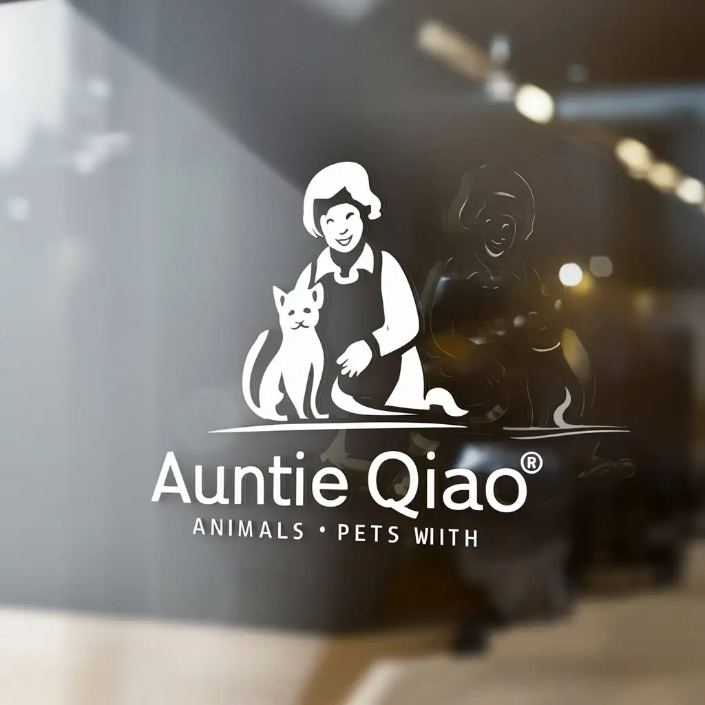 a logo design,with the text "Auntie Qiao", main symbol:aunt,Moderate,be used in Animals Pets industry,clear background