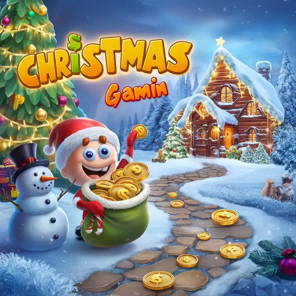 christmas themed game with money

