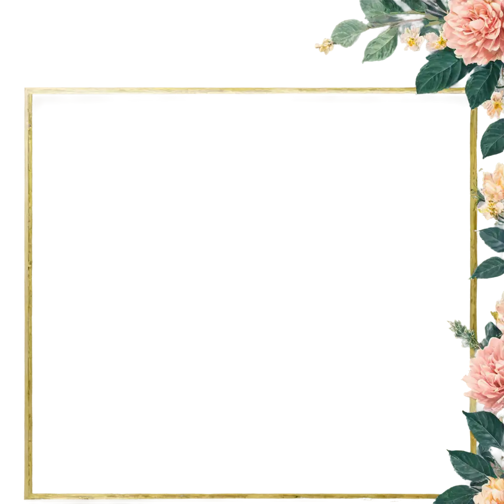 Exquisite-Gold-Frame-Flower-Border-PNG-Elevate-Your-Designs-with-Stunning-Floral-Accents