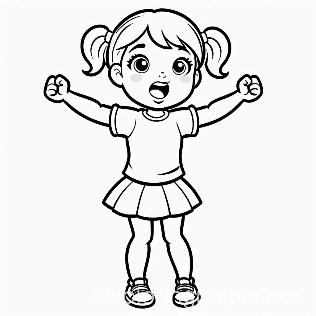 Young-Girl-Shouting-in-Frustration-Coloring-Page