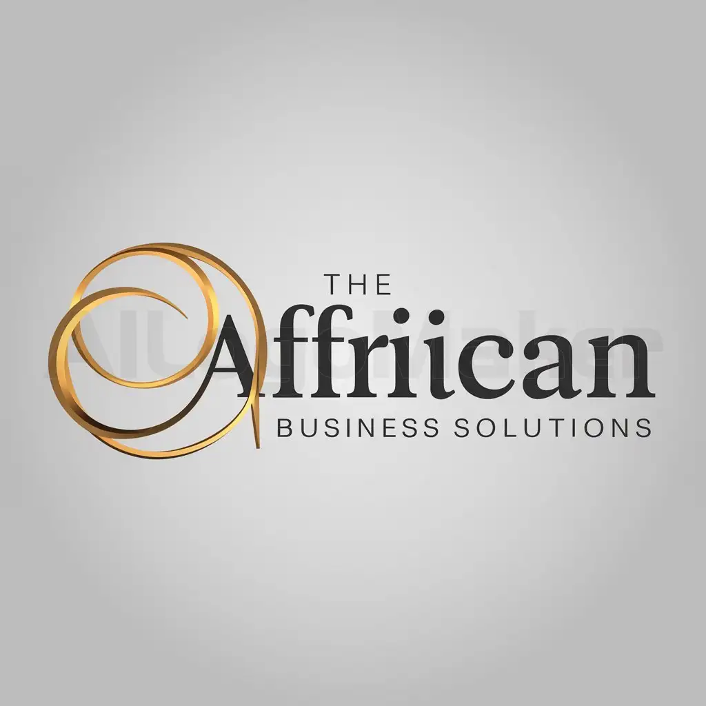 a logo design,with the text "THE AFRICAN BUSINESS SOLUTIONS", main symbol:Infini Doré,Moderate,clear background