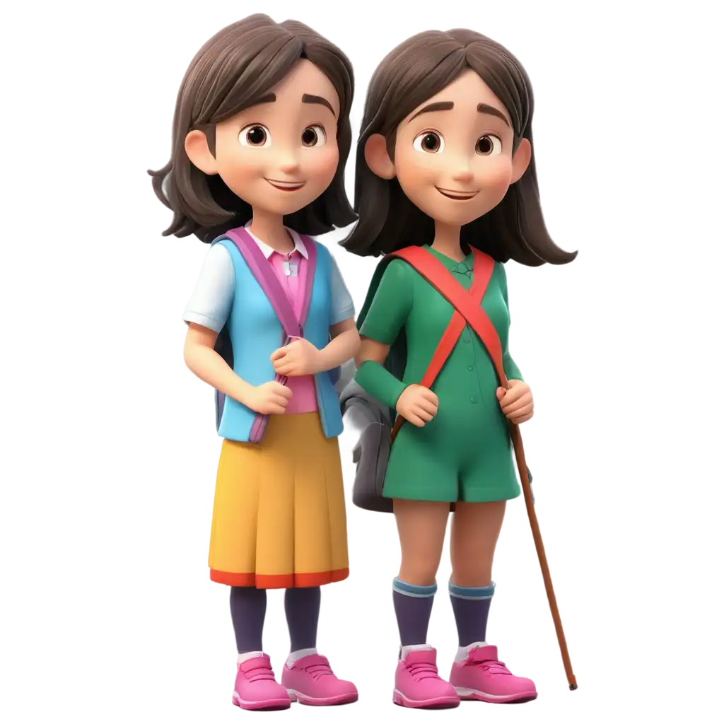 Vibrant-3D-Little-Girl-Student-with-Colorful-Uniform-PNG-Image-for-Engaging-Educational-Content