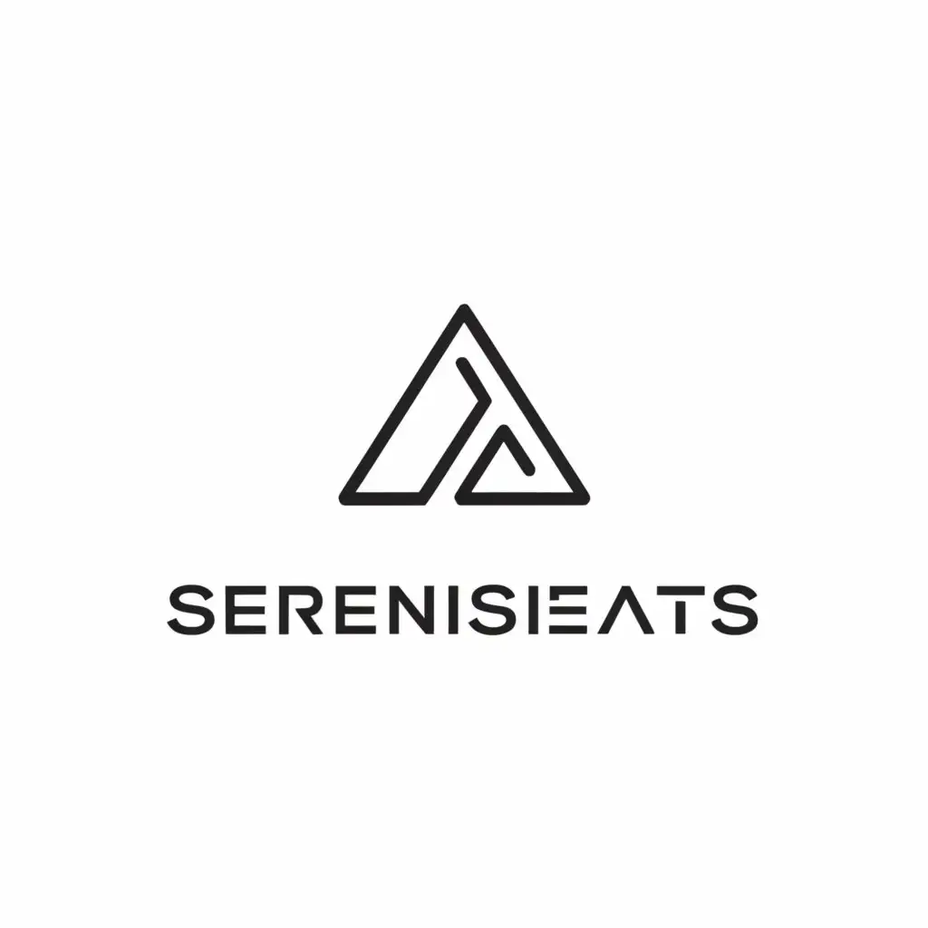 a logo design,with the text "SereniSeats", main symbol:mountain,Minimalistic,be used in Others industry,clear background