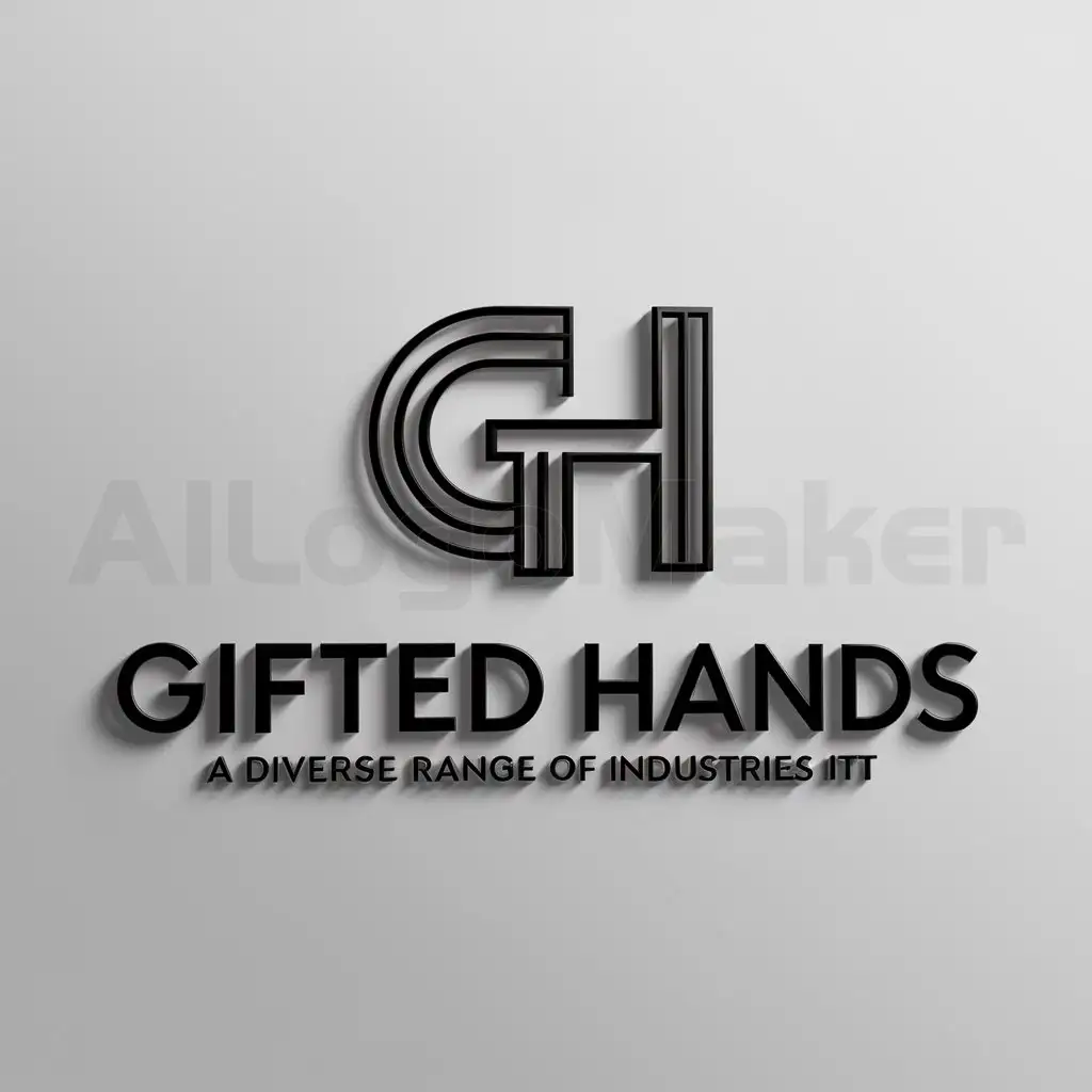 a logo design,with the text "Gifted hands", main symbol:GH,complex,be used in Others industry,clear background