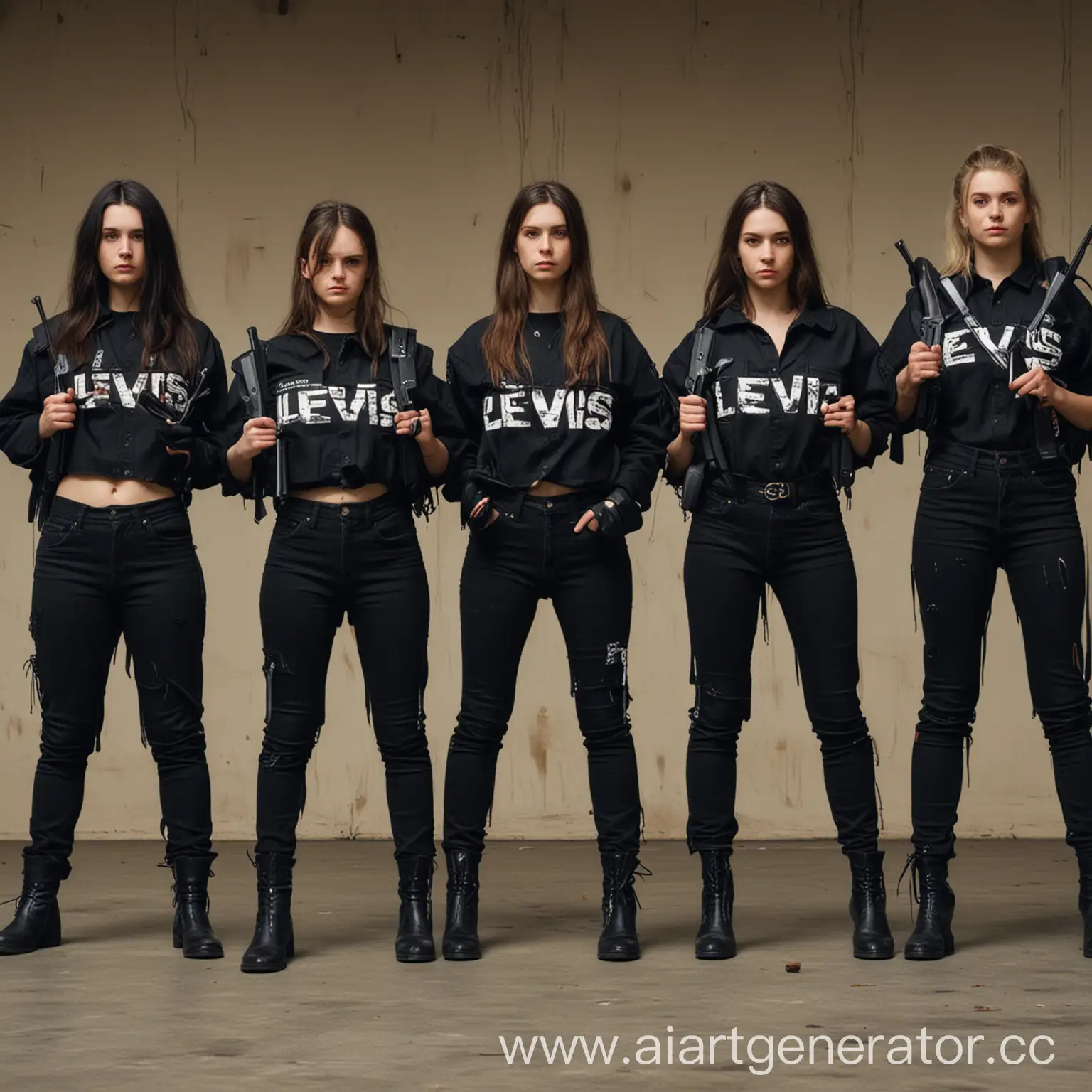 Five-People-in-Black-Clothing-with-Weapons-Levis-Branding